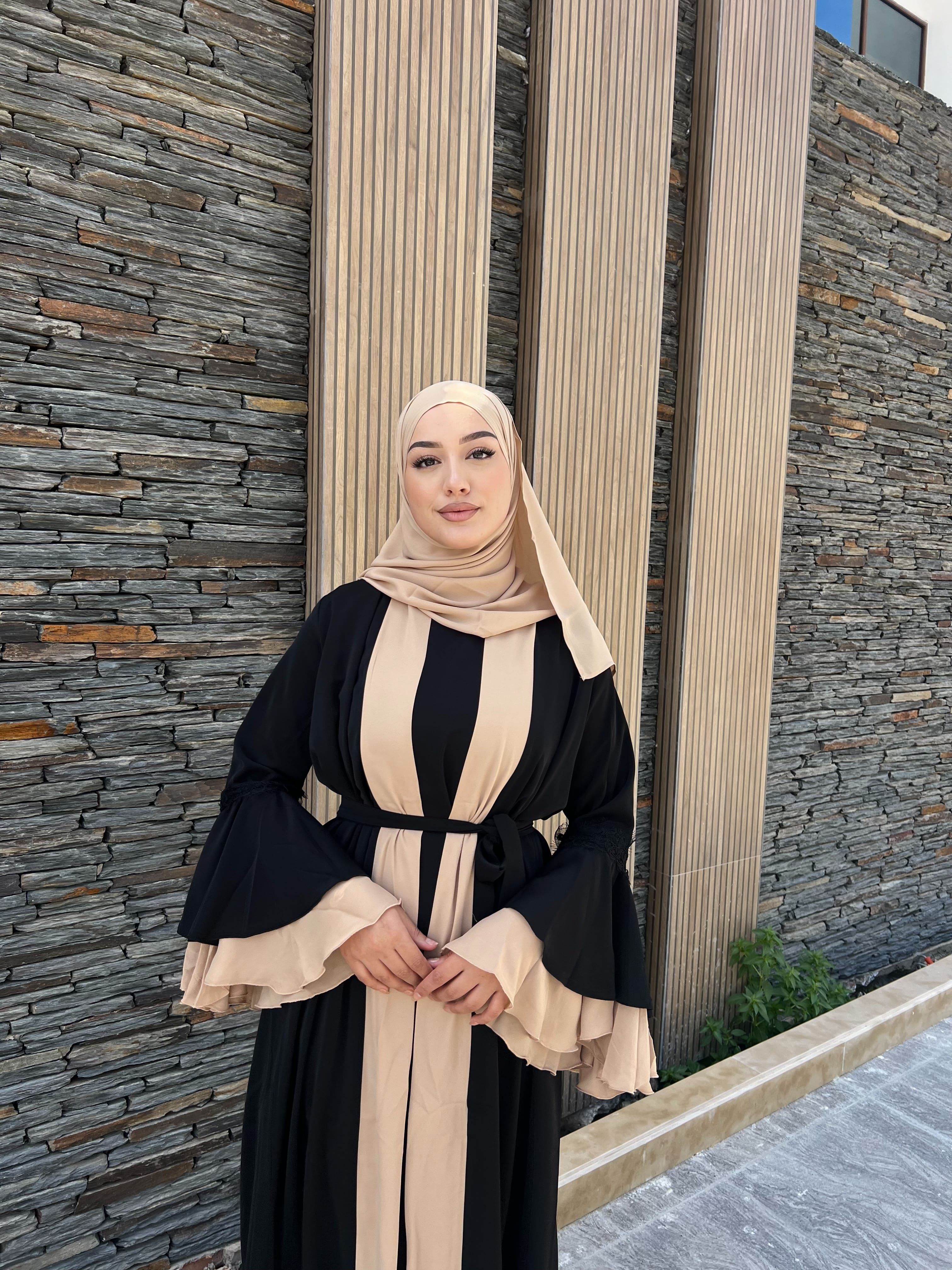 Abaya 2 Pièces en Crêpe – Chic, Élégant et Pratique pour les Occasions Spéciales